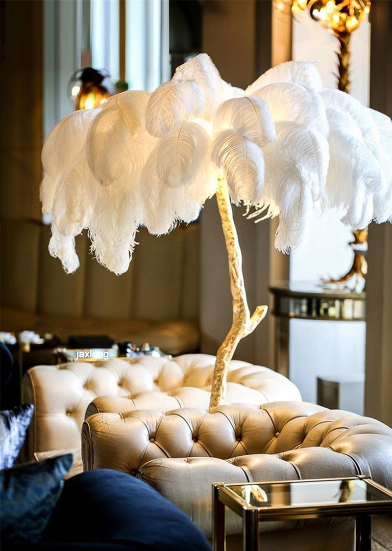 OTRIC modern led luxury feather floor lamps White 200cm 1