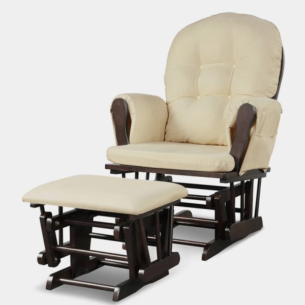 ROKRS Wooden Glider and Ottoman
