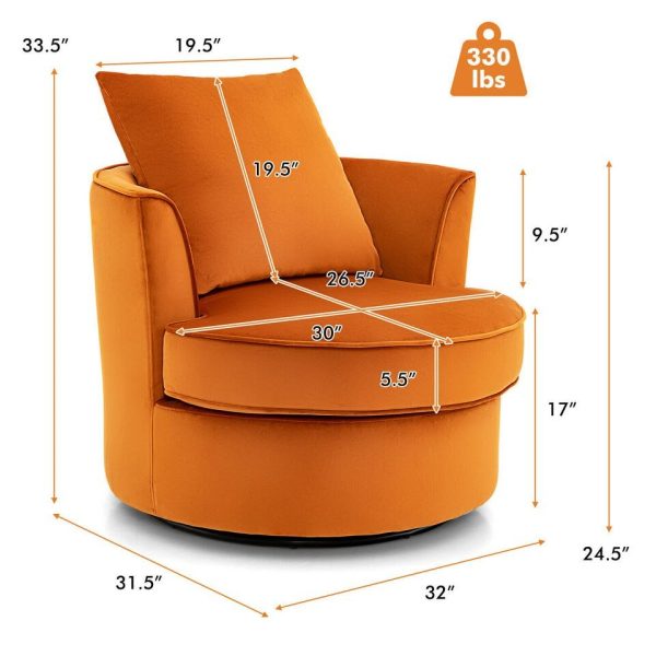 WOOVLE 360° Swivel Barrel Chair