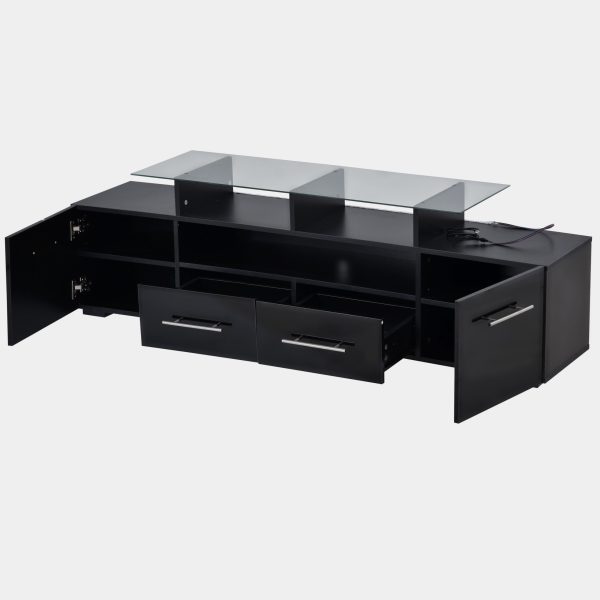 TECHEYE High Gloss TV Cabinet 70 inch__Black_main-3 TECHEYE High Gloss TV Cabinet