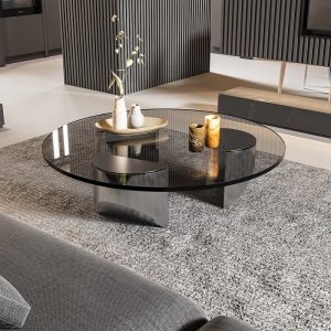 STEELARTS Round Glass Wedge Coffee Table 06