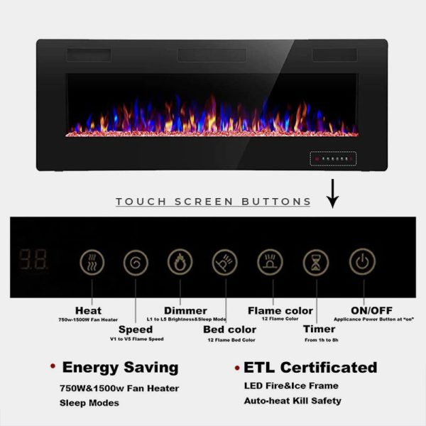 VUFLAM 1500W Electric Fireplace-3 VUFLAM 1500W Electric Fireplace