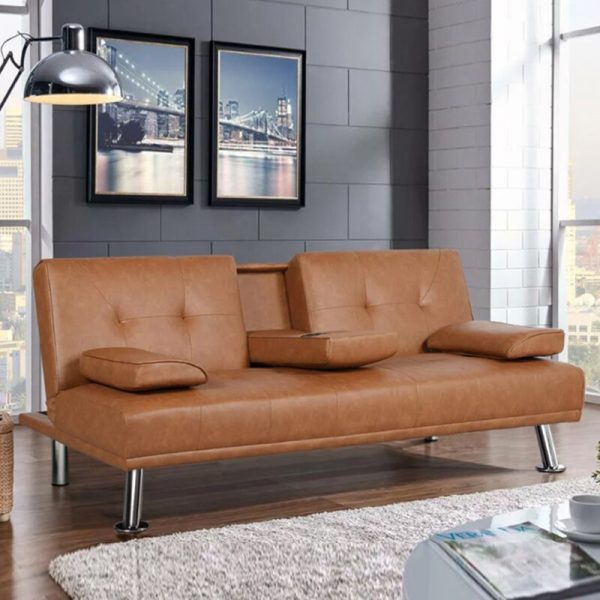 PHLOTA Convertible Sofa Bed__Brown PHLOTA Convertible Sofa Bed