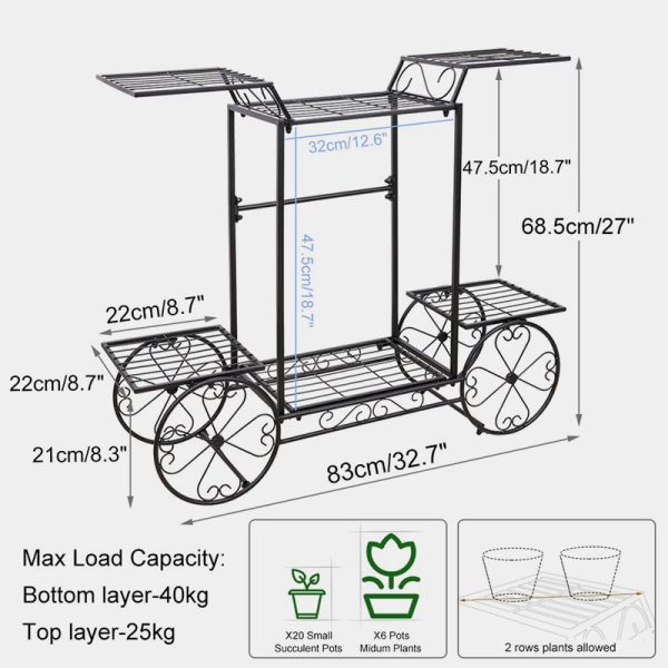 BIRUVALI Garden Cart Plant Holder