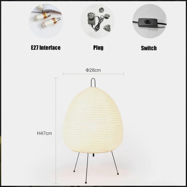 CAMKANO Wabi-Sabi Rice Paper Table Lamp