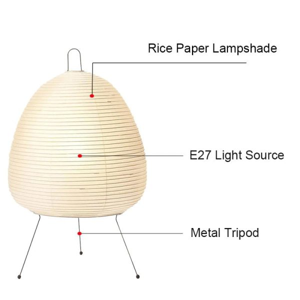 CAMKANO Wabi-Sabi Rice Paper Table Lamp