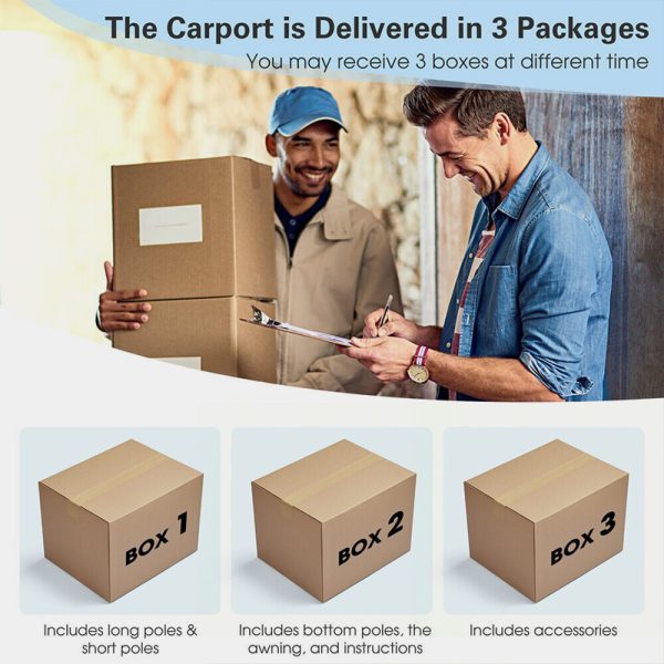 AUTOCAVE 10.2" x 20.4" Heavy-Duty Carport