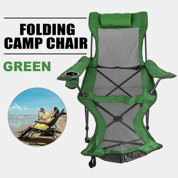 VOR Outdoor Backrest Footrest Folding Camp Chair