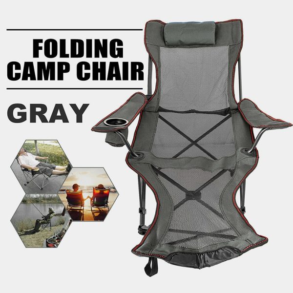 VOR Outdoor Backrest Footrest Folding Camp Chair