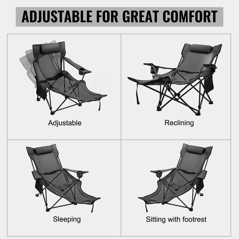 VOR Outdoor Backrest Footrest Folding Camp 4