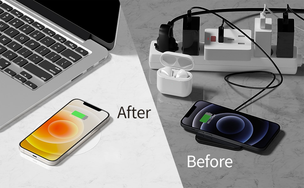 KPON Invisible Wireless Charger Hidden Long Distance Wireless Phone Charger Under Desk QI 10W Furniture Wireless Charging Pad