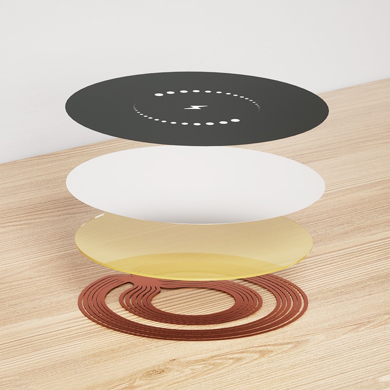 KPON Invisible Wireless Charger Hidden Long Distance Wireless Phone Charger Under Desk QI 10W Furniture Wireless Charging Pad