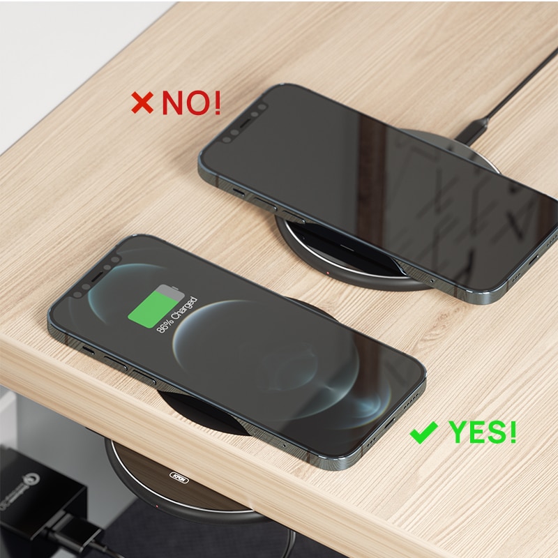KPON Invisible Wireless Charger Hidden Long Distance Wireless Phone Charger Under Desk QI 10W Furniture Wireless Charging Pad