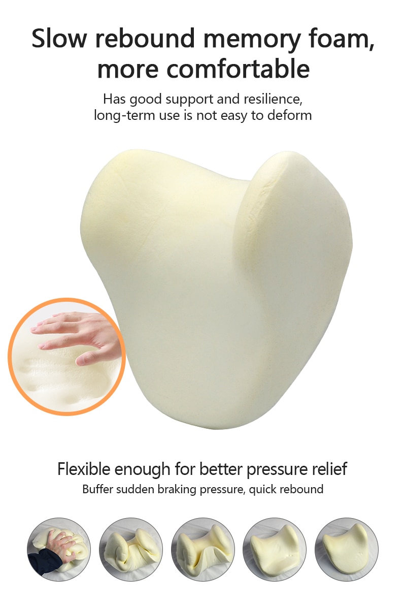 Memory Cotton Neck Pillow Car Seat Pillow Support Auto Lumbar Cushion Comfortable and Breathable Car Headrest Lumbar Support