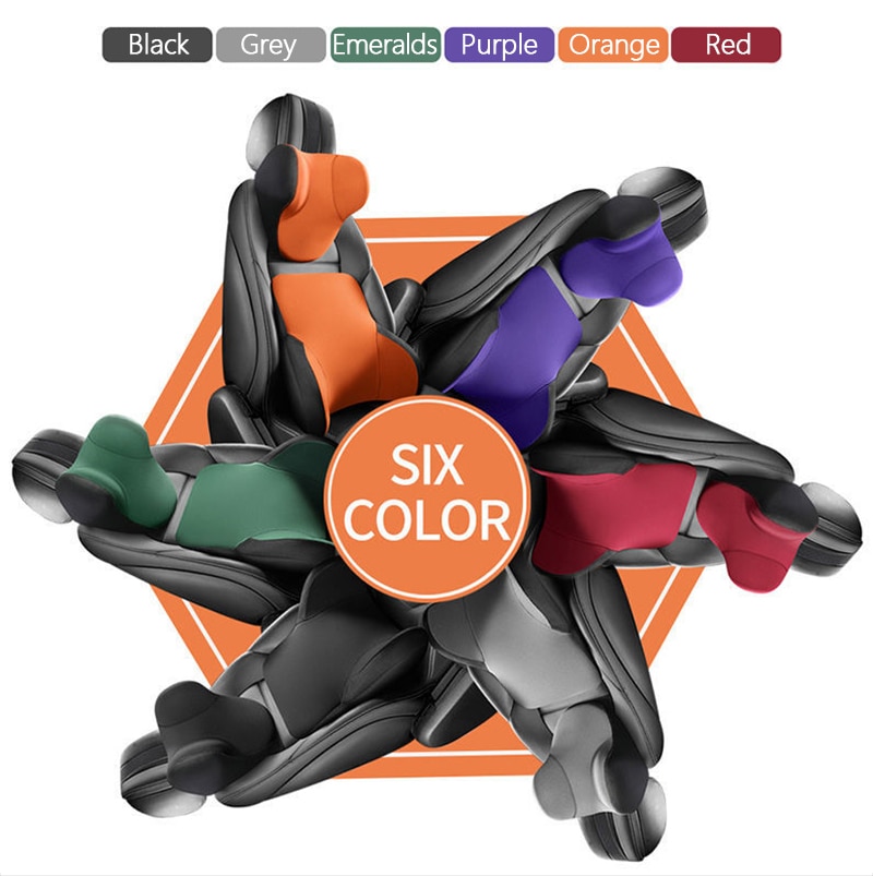 Memory Cotton Neck Pillow Car Seat Pillow Support Auto Lumbar Cushion Comfortable and Breathable Car Headrest Lumbar Support