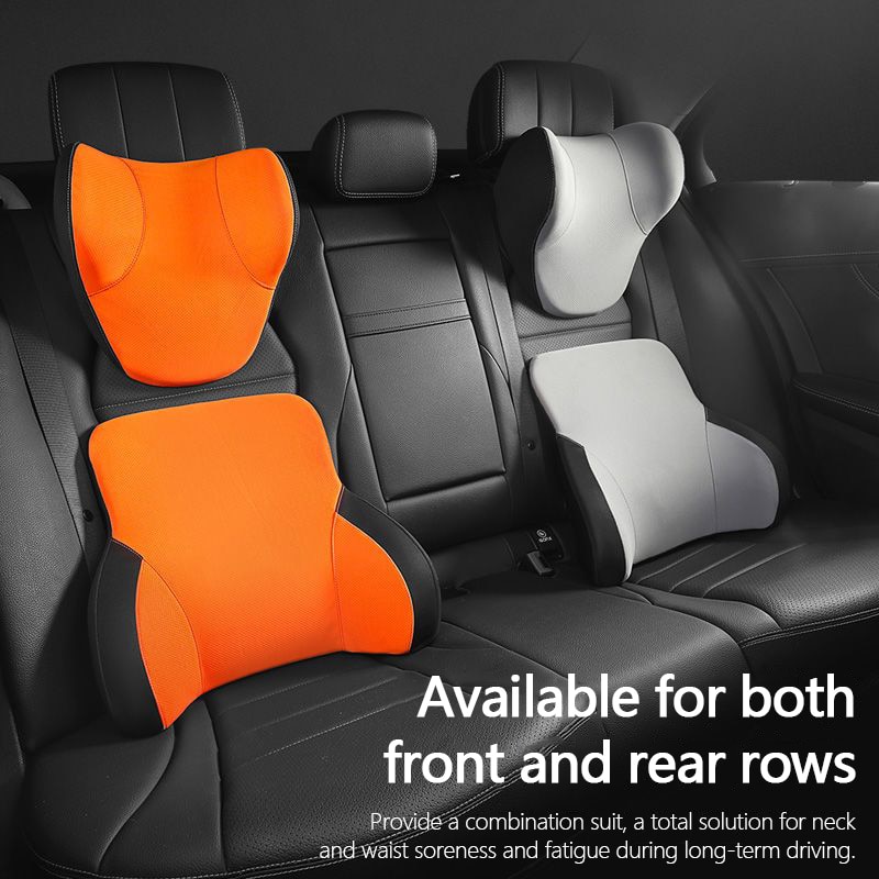 Memory Cotton Neck Pillow Car Seat Pillow Support Auto Lumbar Cushion Comfortable and Breathable Car Headrest Lumbar Support
