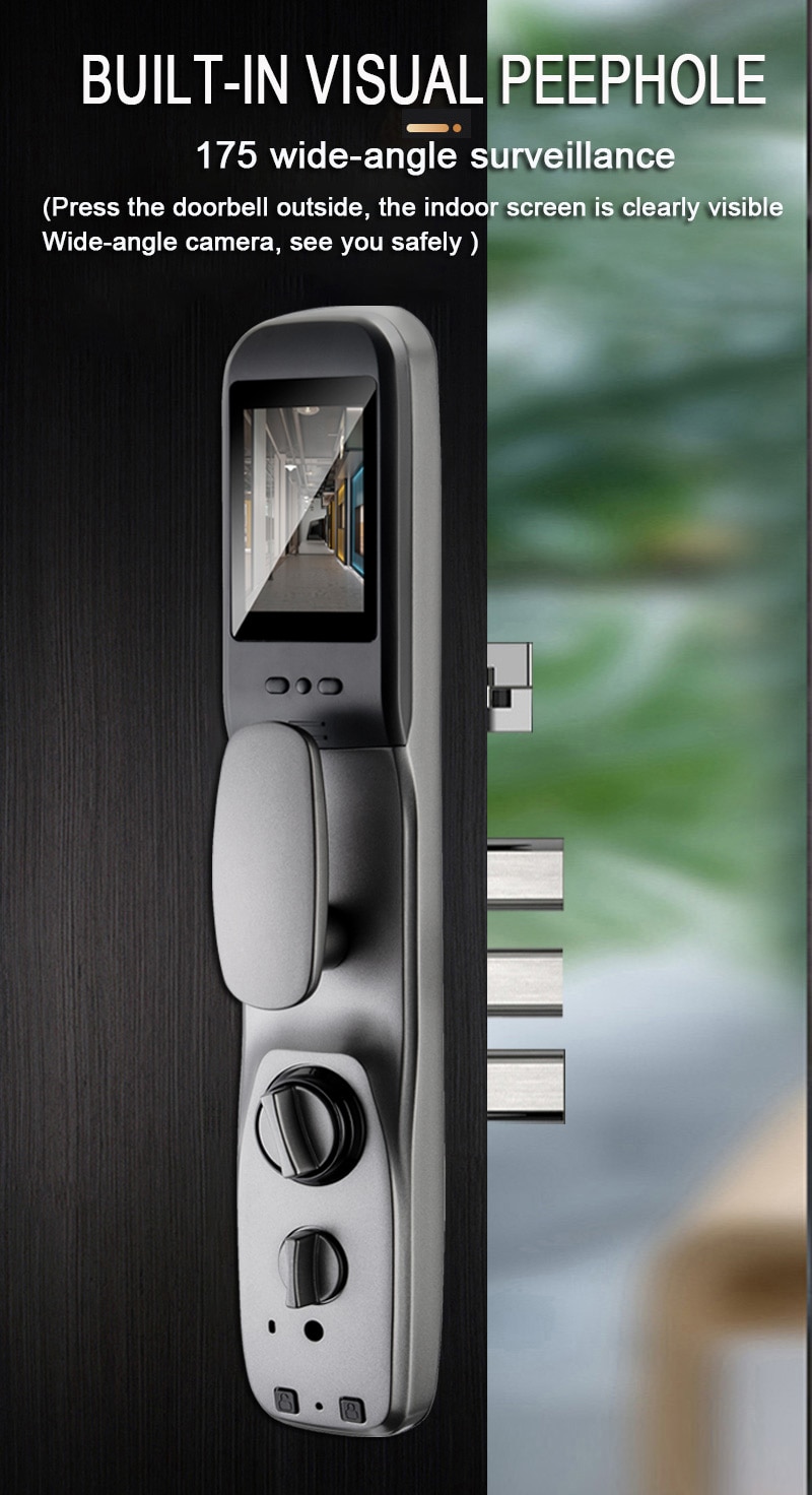 Tuya Smart Door Lock With Surveillance Camera WiFi Wireless Fingerprinty Password App Unlock Digital Electronic Locks