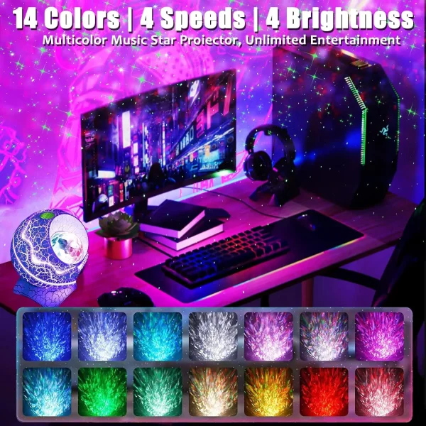 DAYTECH Dinosaur Egg Galaxy Projector